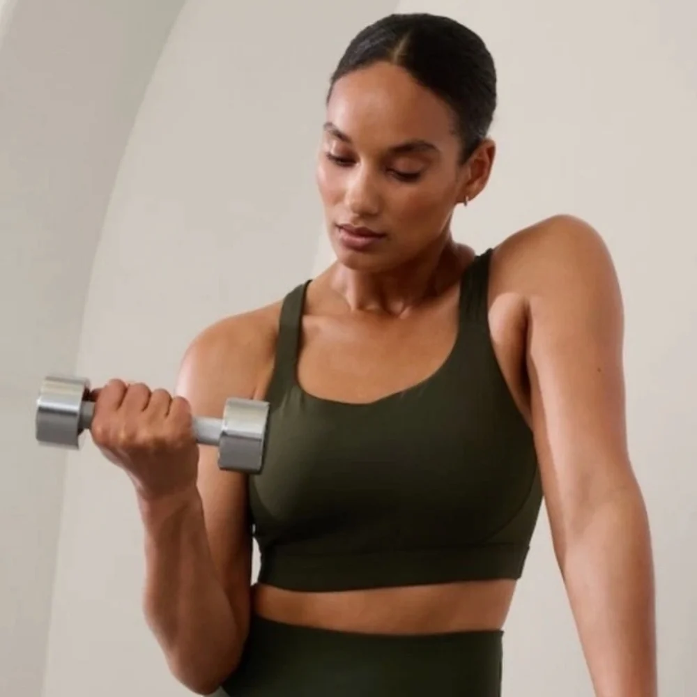 NWT Athleta Train Free Green Sports Bra